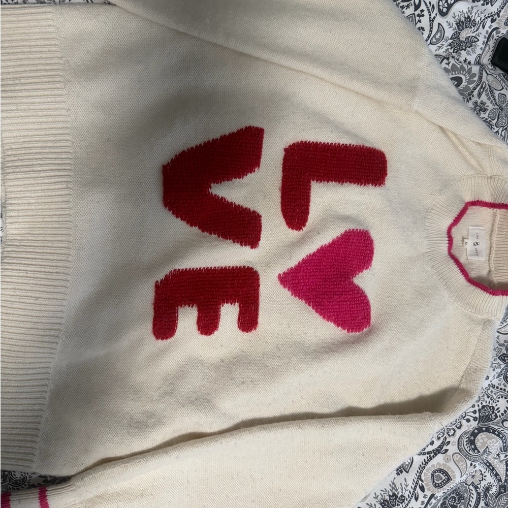 Lou & Grey Cream Sweater with Bold Love Motif